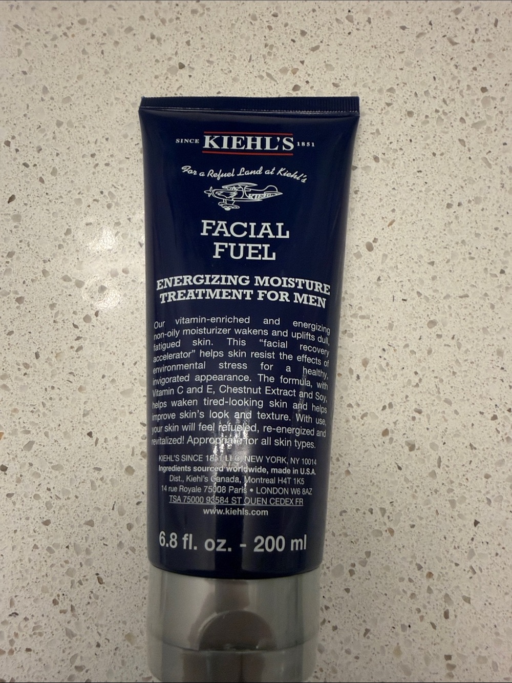 New Kiehl's Facial Fuel Energizing Moisture - Dark Blue Tube with Silver Cap